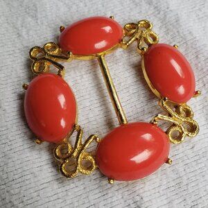 Vintage 60s 70s Gold Tone Mod Belt Buckle